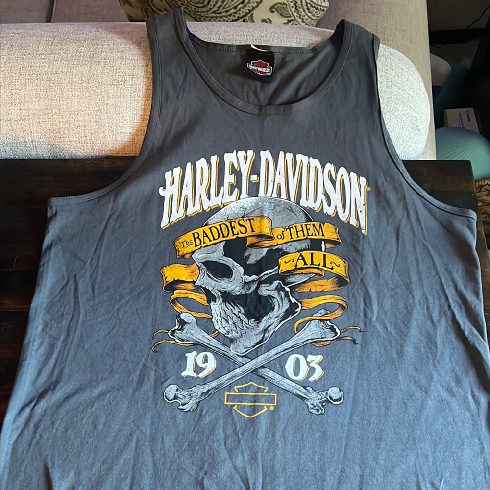 NWOT Men’s XL Harley-Davidson Gray Graphic Tank Top Tank Top Shirt